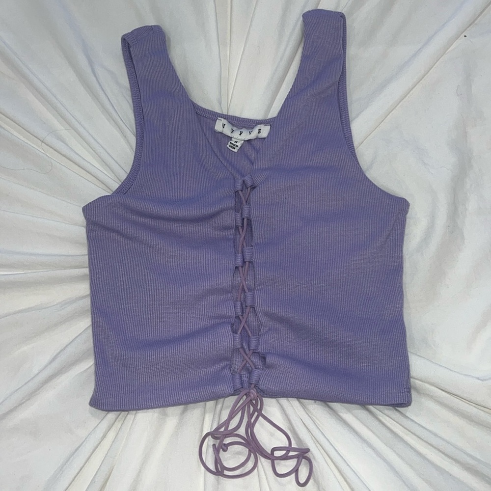 PURPLE CRISS CROSS SUMMER CROPPED TANK💜